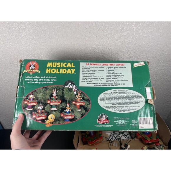 Mr. Christmas Looney Tunes Ornaments Musical Holiday 1997 Plays 20 Song With Box - Picture 14 of 16